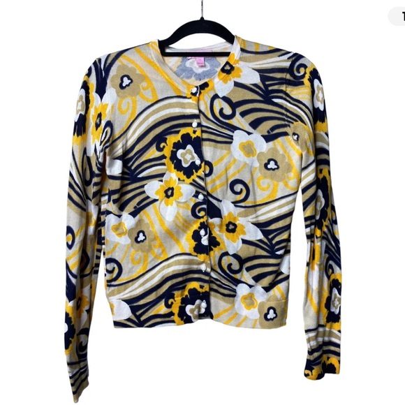 Lilly Pulitzer Floral Button Up Cotton Cardigan - XS - Picture 14 of 15